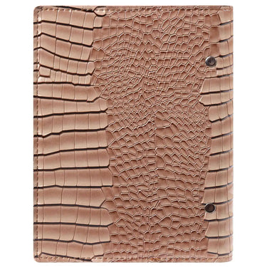 1116-63 Personal 6 Ring Binder Planner Clipbook Gloss Croco Taupe